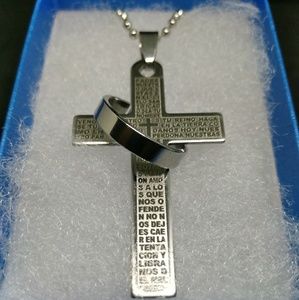 Religious Cross Inscribed W/ The Our Father Prayer